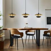 LED hanglamp Nuvano, 3-lamps, zwart/goud