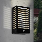 Buitenwandlamp Alamonte 3, zwart, met sensor