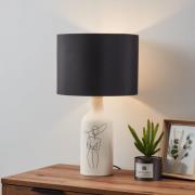 EGLO Vinoza tafellamp, voet wit, kap zwart