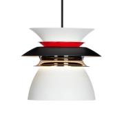 LED hanglamp Diablo, Ø 16,5 cm, zwart/rood