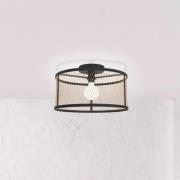 Plafondlamp Dellow, Ø 45 cm, zwart/messingkleurig, staal