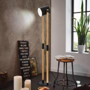 Vloerlamp Hornwood, hoogte 140 cm, zwart/bruin, staal