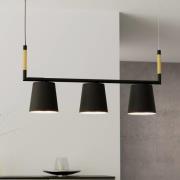 Hanglamp Lacey, lengte 78 cm, zwart, 3-lamps, staal