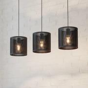 Hanglamp Manby, lengte 90 cm, zwart, 3-lamps, staal