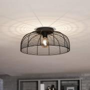 Plafondlamp Rinroe, Ø 45 cm, zwart, staal