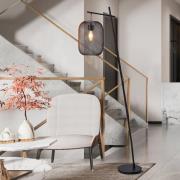 Wrington vloerlamp, hoogte 194 cm, zwart, staal