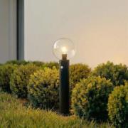 Lindby sokkellamp Dangan, zwart/helder 60 cm, glas, sensor