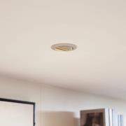 PRIOS plafond inbouwlamp Fibur, beige, zink, Ø 8,2 cm, set van 3