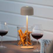 LED tafellamp Lille, hoogte 36 cm, zandkleurig, IP54, USB