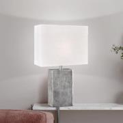 Tafellamp Amiens, wit/nikkel, hoogte 50 cm Linnen/metaal