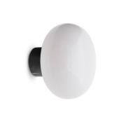 New Works wandlamp Karl-Johan, wit, marmer, glas, Ø 23 cm