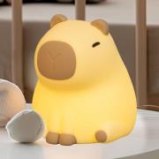 LED-lamp op batterijen Piggy, bruin, hoogte 12 cm, siliconen