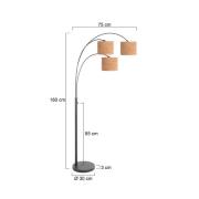 Vloerlamp Sparkled Light, zwart/bruin, 180 cm, kurk, 3-lamps.