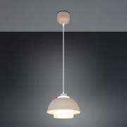 Hanglamp Tilos, beige, Ø 30 cm, metaal/glas, E27