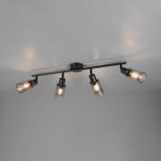 Spot Mars, lengte 82 cm, matzwart, 4-lamps, metaal E14
