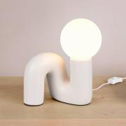 Tafellamp Quinn, lichtgrijs, hoogte 22 cm, keramiek/glas, G9