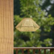 Lindby LED-zonnelamp Austas, beige, Ø 50 cm, USB, IP54