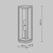Maytoni sokkellamp Cell, grafiet, aluminium, hoogte 50 cm, IP54