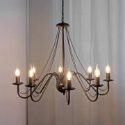 Kroonluchter Malbo, zwart, metaal, 8-lamps, E14