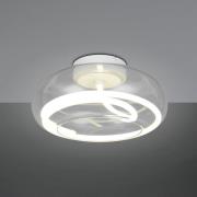 LED plafondlamp Tarsia, mat wit, Ø 40 cm glas