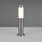 Sokkellamp Trioto, nikkelkleurig, hoogte 45 cm, roestvrij staal