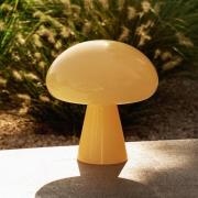 Gubi LED tafellamp Obello op batterijen, zachtgeel, IP44, glas