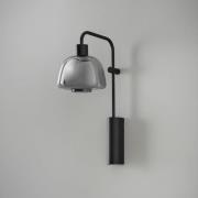 Bover LED wandlamp Drep A/04 rookgrijs glas, zwart 2.700K