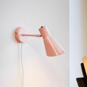 Dyberg Larsen wandlamp DL12, roze, kabel, E27, metaal
