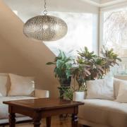 Hanglamp Fretwork, mat chroom, metaal, Ø 39 cm, E27