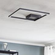 LED plafondlamp Bard, 42x42 cm, antraciet