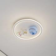 Lindby LED plafondlamp Kosmo, 40 cm, wit, metaal, aarde