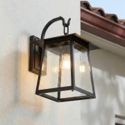 Lucande buitenwandlamp Xavon, zwart, lantaarn, E27, IP44