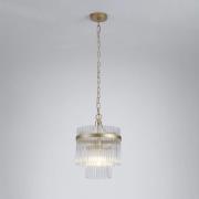 Hanglamp Lara, Ø 26 cm, goudkleurig/helder, glas/metaal