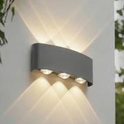 Lindby LED buiten wandlamp Ithan, 3-lamps, antraciet, 17 cm