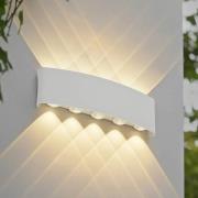 Lindby LED buiten wandlamp Ithan, 5-lamps, wit, 27 cm