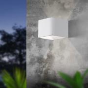 LED buiten wandlamp Doninni 1, wit, breedte 13 cm, 2-lamps.