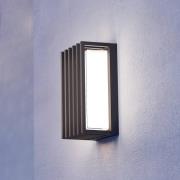LED buiten wandlamp Genovese, zwart, hoogte 24 cm, sensor
