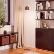 LED-terraslamp Mannera-L op accu, roestkleurig, hoogte 140 cm