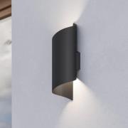 LED buiten wandlamp Montarello, zwart, hoogte 27 cm, metaal