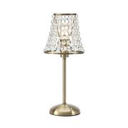 Tafellamp Liora, oud messing/helder, dimbaar, oplaadstation