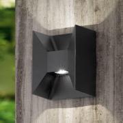 LED buiten wandlamp Morino, zwart, hoogte 18 cm, metaal