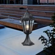 Sokkellamp Navedo, zwart/zilver, hoogte 47 cm