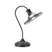 Tafellamp Nova, zwart, rookglas, hoogte 41,5 cm, E27