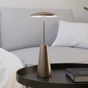 LED-acculamp Piccola, bronskleurig, hoogte 28 cm, IP54