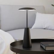 Piccola LED-acculamp, zwart, hoogte 28 cm, metaal, IP54