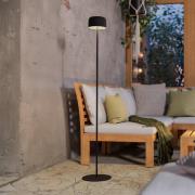Solar-LED-terraslamp Roccanova-L, zwart, hoogte 120 cm