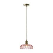 Hanglamp Kurage, oud messing/roze, glas, Ø 26 cm, E27