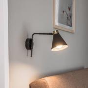 Wandlamp Avalone uitsteeklengte 34 cm zwart/messing