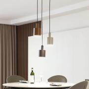 Lindby hanglamp Ovelia, bruin/koffie/beige, 3-lamps, E27