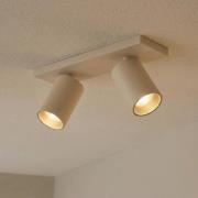 Arcchio spot Brinja, bruin, hoekig, Ø 6 cm, 2-lamps, GU10